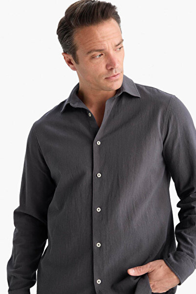 DeFacto Anthracite Men's Shirt E7741Ax/Ar9