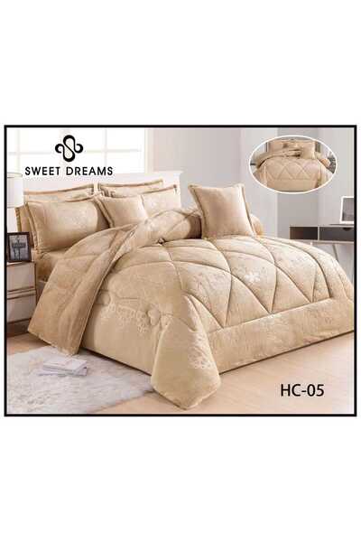 Gerenic Winter double bedspread, velvet, embossed fur, 8 pieces, quilt, size 230 x 250 cm - Verani