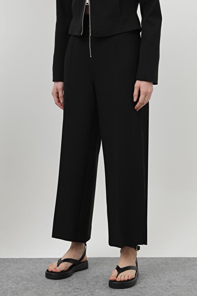 Puane Women's Zipper Detailed Pencil Pants - 18228Pnt - Black