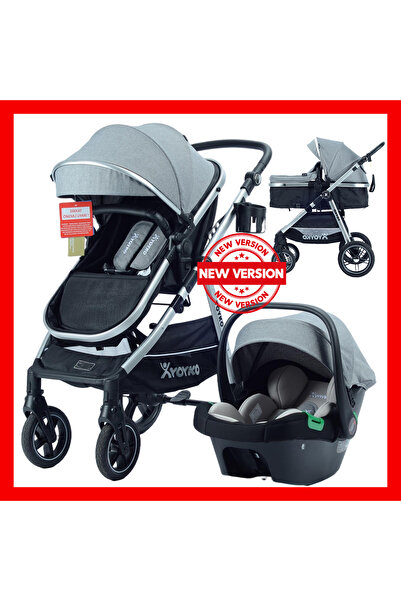 YOYKO Luxury i-Size Travel Sistem Bebek Arabası 3 in 1 Gri Silver