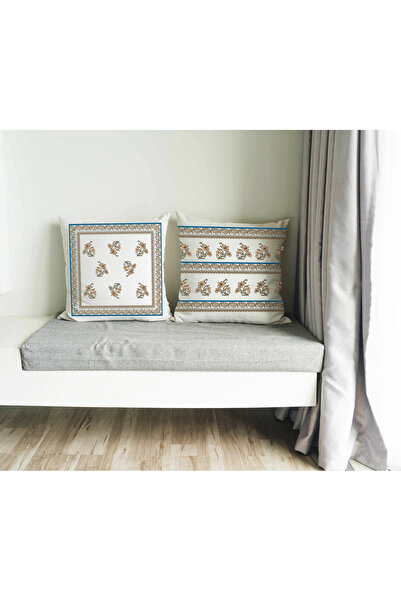 cuboo home Vintage Themed Digital Printed Gift Set of 2 Throw Pillow Cases 43X43Cm