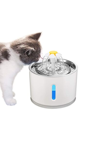 AMYMAT Fântână automată cu dozator de apă pentru pisici și câini cu lumină LED