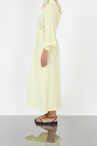 Loreen Women's Gathered Waist Polo Neck Dress – 20693Elb - Yellow