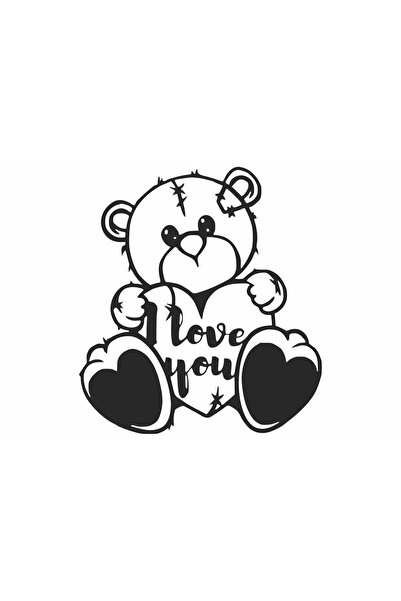 OEM Decor perete Personalizabil Urs cu Inima HHH276 din lemn - 32 L x 35 H (cm)