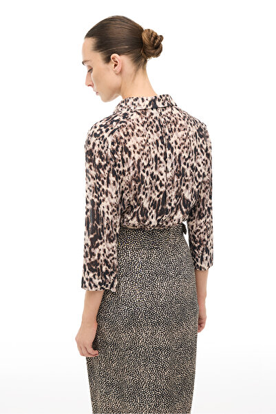 Perspective Brown Awen Regular Fit Shirt Collar Long Sleeve Shirt