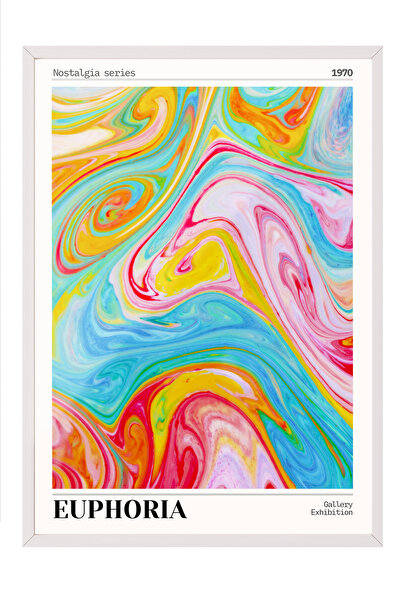 Zestia Tablou înrămat alb, Euphoria – Euforia culorilor, Poster decorativ pen...