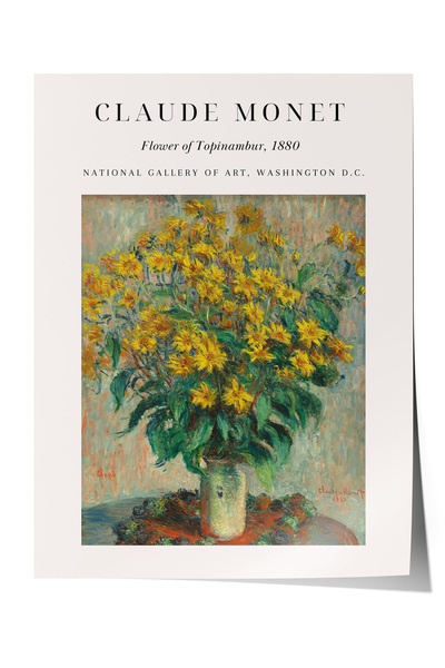 Zestia Αφίσα χωρίς πλαίσιο, Ζωγραφική με κίτρινα λουλούδια του Κλοντ Μονέ, Αφ...