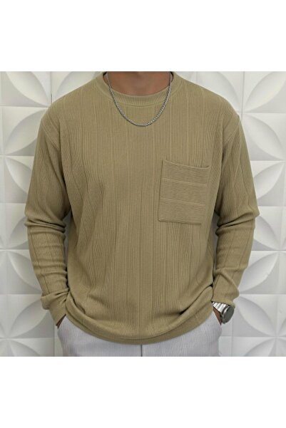 WENMİNG Men's Circular Neck Reported Ottoman Fabric Knitwear