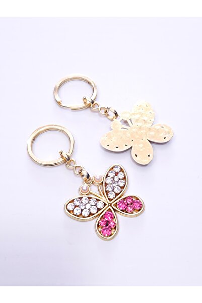ÜNSA Anahtar Keychain Bag Accessory Coral Stone Butterfly Keychain Accessory
