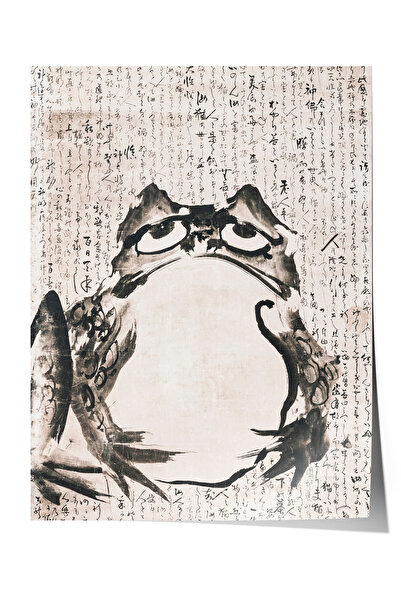 Zestia Αφίσα χωρίς πλαίσιο, Ασπρόμαυρο σχέδιο βατράχου, Αφίσα διακόσμησης γρα...