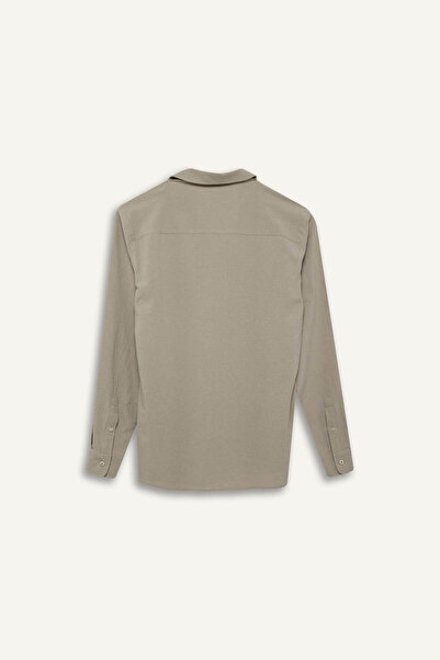 DeFacto Ανδρικό πουκάμισο ανοιχτό χακί E7741AX/KH475