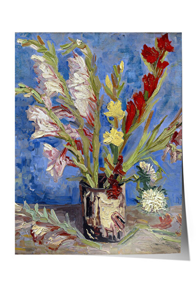 Zestia Poster fără ramă, flori vii într-o vază, poster decorativ pentru sufra...