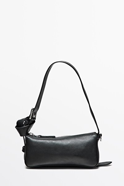 Massimo Dutti Tokalı küçük napa deri çanta