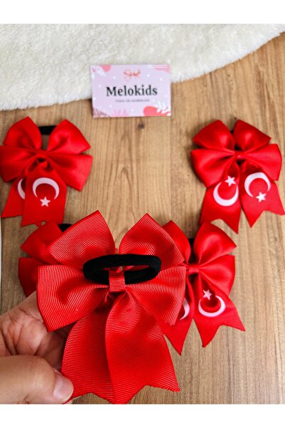 THE İLKİN TOKA Red Turkish Flag April 23, May 19, October 29 Bayram 2-Piece Elastic Buckle Set