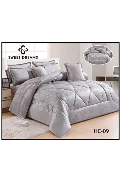 Gerenic مفرش شتوي مزدوج مخمل فرو محفور 8 قطع لحاف مقاس230×250سم- فيراني