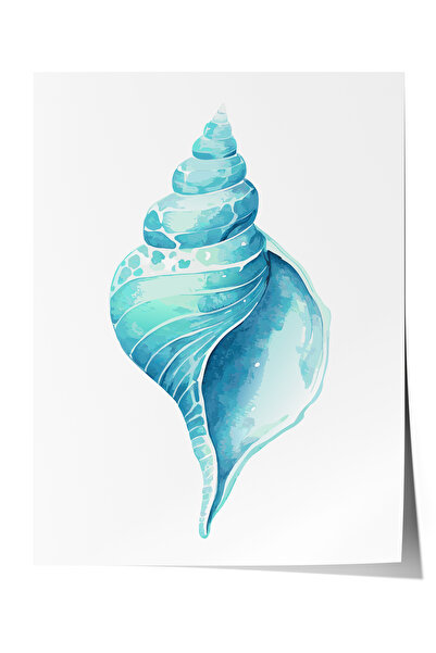 Zestia Poster fără ramă, ilustrație cu scoici turcoaz, poster decorativ pentr...