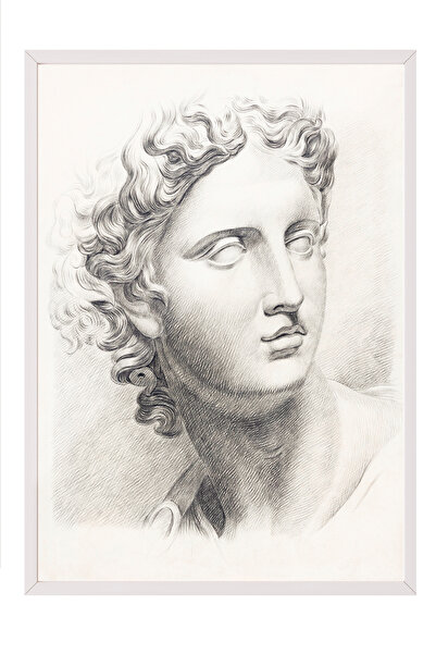 Zestia Πίνακας με λευκό πλαίσιο, Σχέδιο Κλασικού Γλυπτικού Πορτρέτου, Διακοσμ...