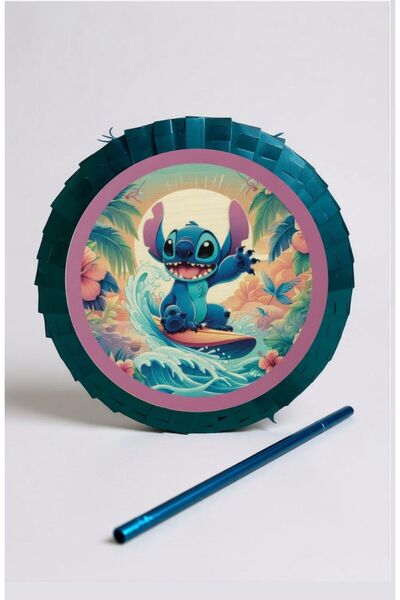 Stitch Temalı Katlanabilir Pinyata Ve Sopası