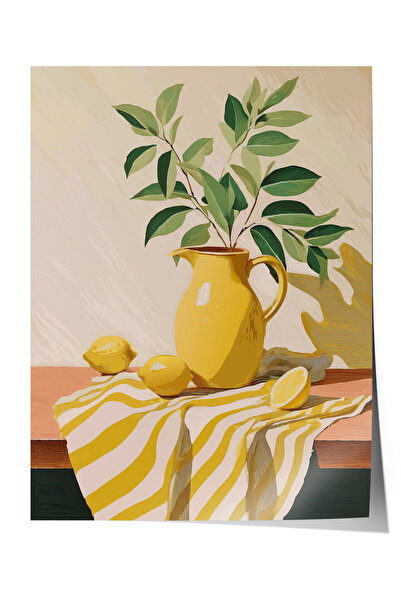 Zestia Poster fără ramă, Tablou cu natură moartă cu lămâie galbenă, Poster de...