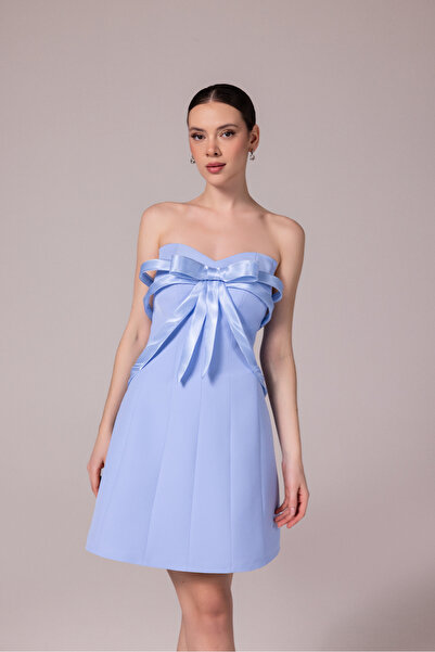 Kenzel Fiyonk Detaylı Kuplu Mini Elbise