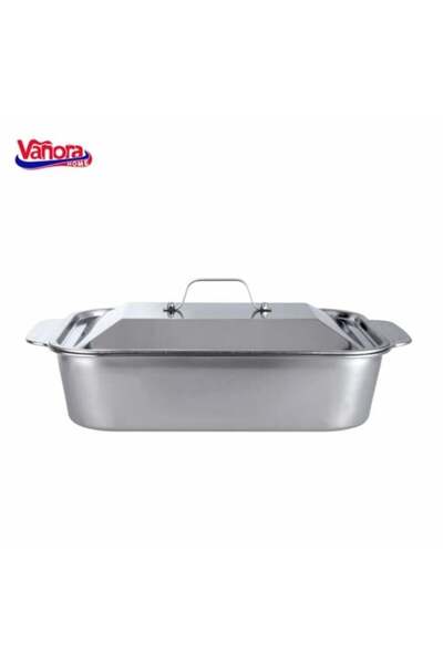 Vanora Home Tavă din oțel inoxidabil cu capac 36,5 x 22 x 7 CM, ZIRA, VANORA HOME