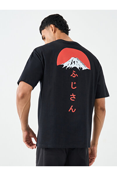Styli Men Oversized Japanese Graphic Back Print T-Shirt