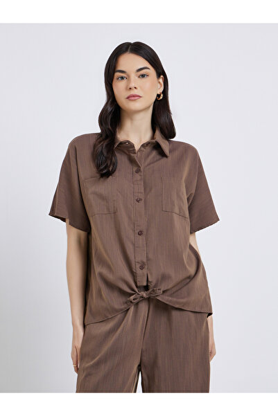 Take Two By Styli Knotted Detail Buttoned Shirt and Pants Co-Ords
