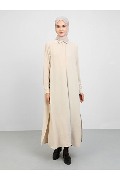 Refka By Styli Women Beige Longline Tunic Top