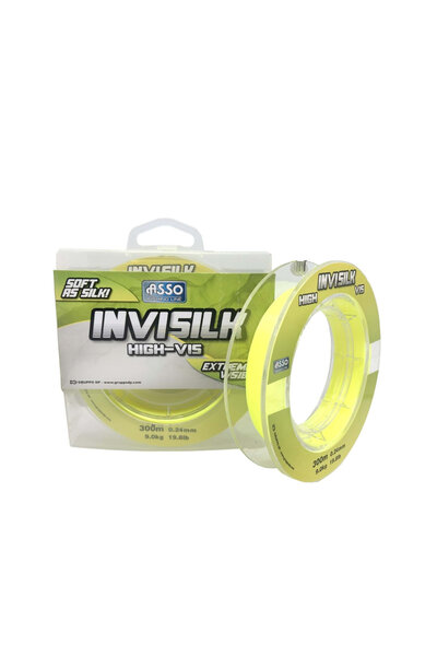 ASSO خيط صيد أحادي الشعيرة إنفيسيلك 300 متر أصفر اللون 0.30 مم