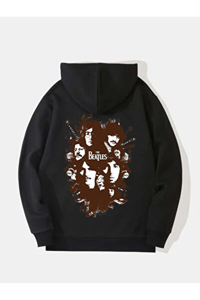 MAGORS Hanorac rock cu glugă din bumbac imprimat THE BEATLES, cu mânecă lungă...