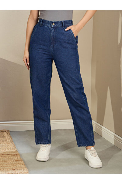 Sassafras By Styli Women High Rise Washed Tapered Jeans