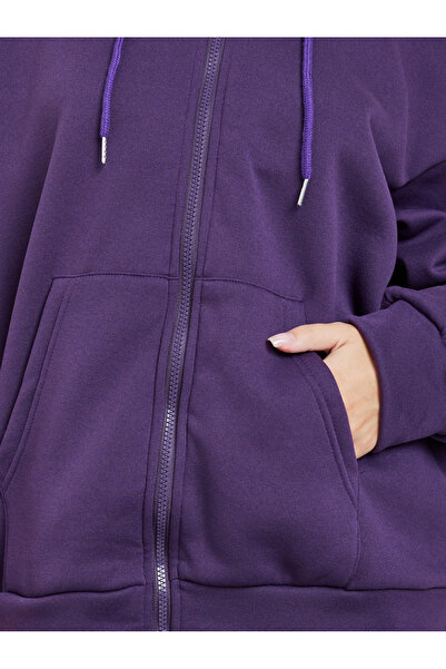 Take Two By Styli Purple Oversized Hooded Jacket