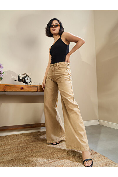 Sassafras By Styli Women Low Rise Wide Leg Baggy Jeans