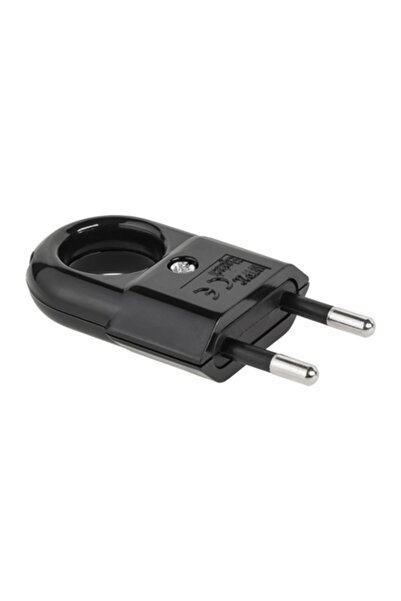 Lechpol Ștecher european plat, negru, 2.5A, IP20, cu borne cu șurub