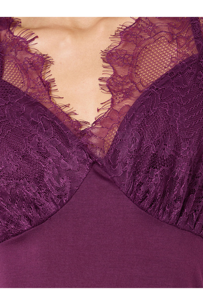 Styli Galloon Lace Trim Strap Overlay Nightdress