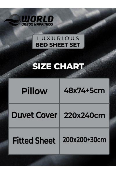 Eworld 4 Piece King Size White Striped Bedding Set – Microfiber Duvet Cover, Fitted Sheet & 2 Pillowcases