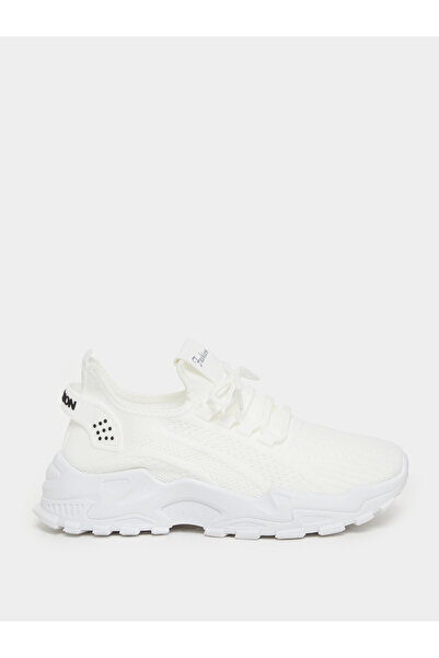 Take Two By Styli حذاء رياضي أبيض اللون برباط سميك