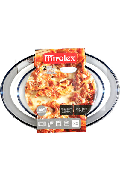 Mirolex Heat-Resistant Glass Oven Trays Set by Merolex, 2 Pieces