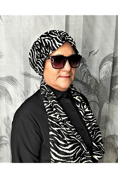 Blue Trend Desenli Dubai Dış Bone Şal