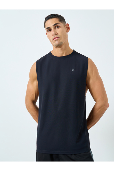 Styli Men Black Drop Armhole Training Tank