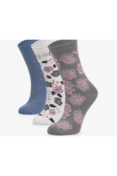 Bolero 3'lü Lüks Çiçekli Bambu Çorap