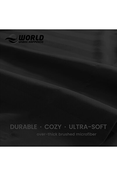 Eworld 4 Piece King Size White Striped Bedding Set – Microfiber Duvet Cover, Fitted Sheet & 2 Pillowcases