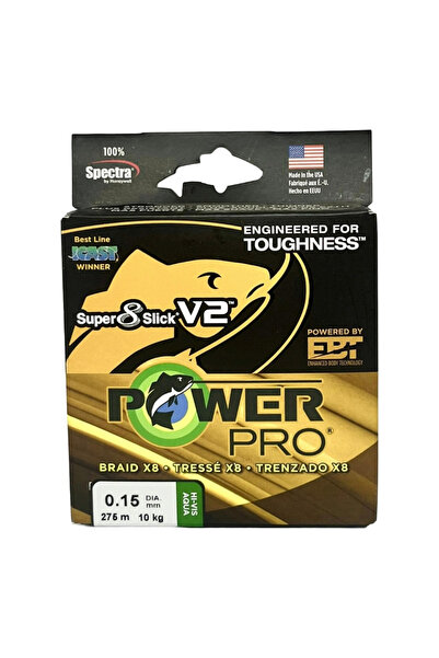 Power Pro PowerPro Örgü Misina Super 8 Slick V2 275m 0.15mm 10kg Moss Green