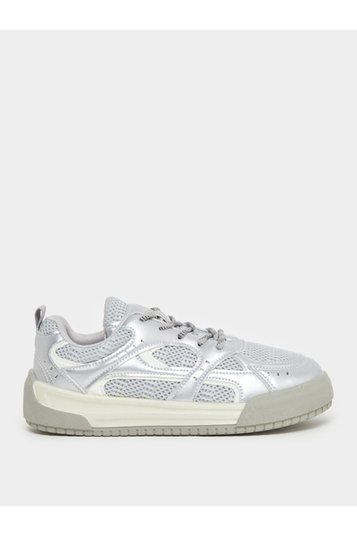 Styli Metallic Panelled Lace Up Sneakers