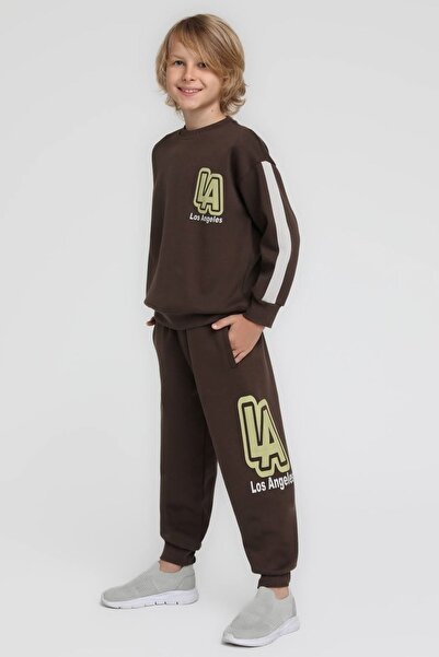 HAUSEkids 4-14 Years Old Los Angeles Boys' Suit-Brown