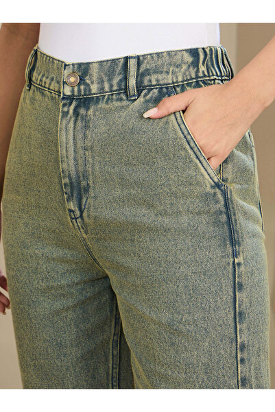 Sassafras By Styli Women High Rise Washed Tapered Jeans