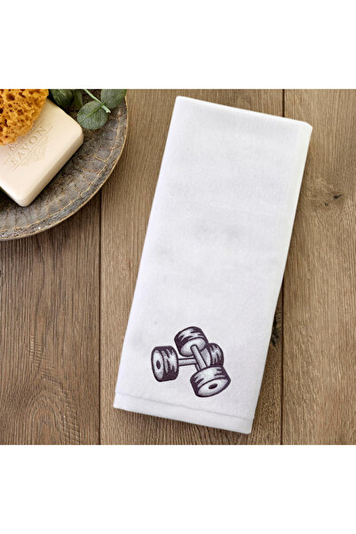 Ursa منشفة رياضية بتصميم مطرز على شكل دمبل (دمبل) صغيرة الحجم 30×50