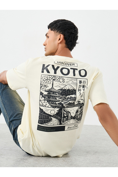 Styli Men Oversized Japanese Graphic Back Print T-Shirt