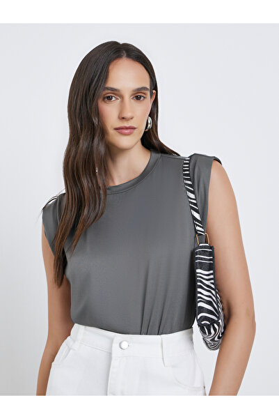 Styli Solid Round Neck Sleeveless Plain Bodysuit