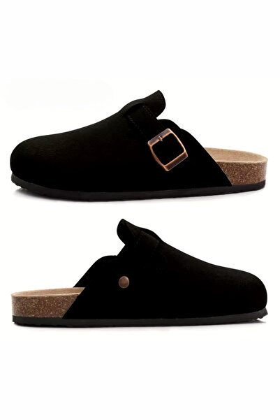Dilesa Black Premium Suede Slippers